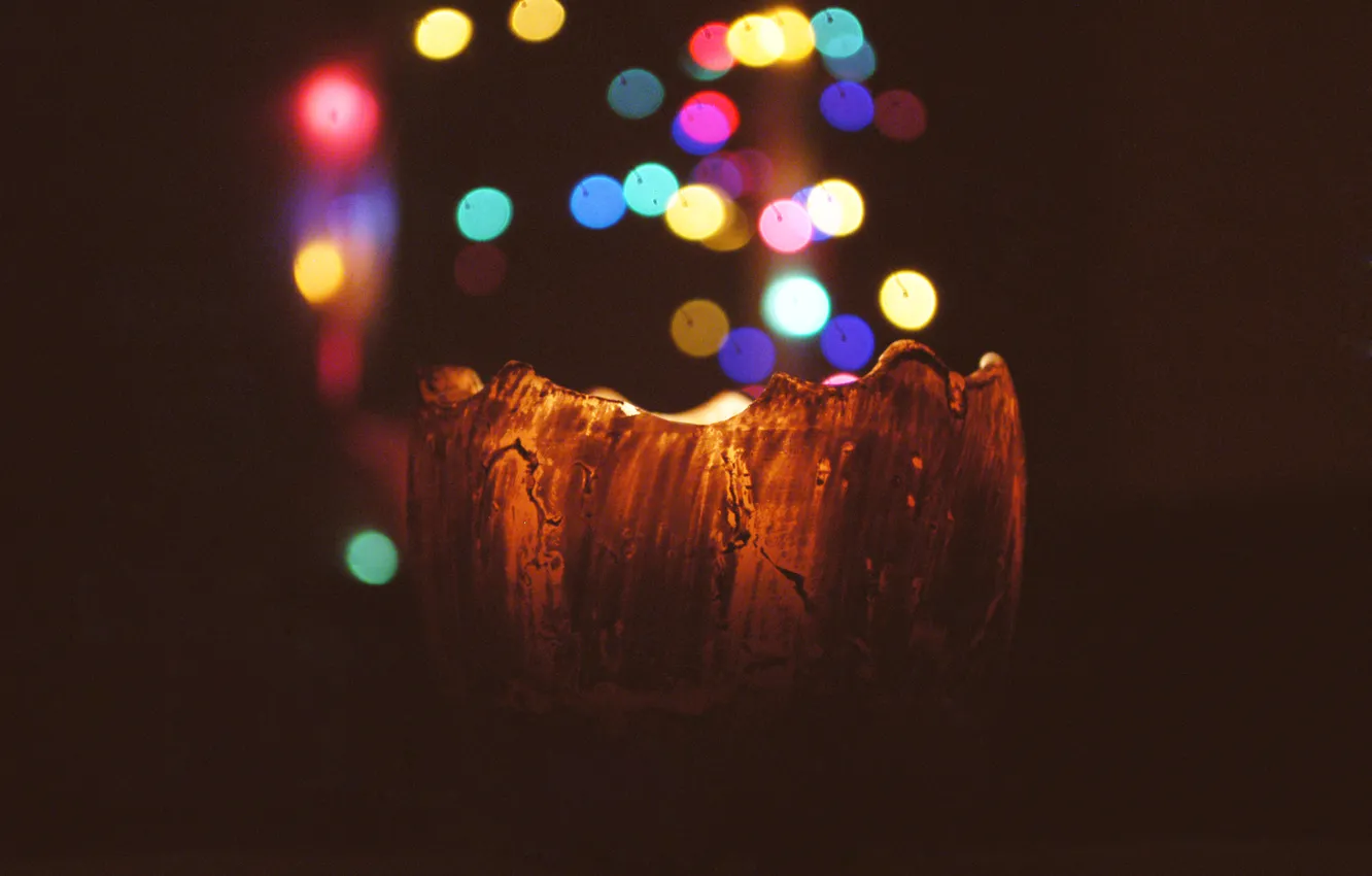 Photo wallpaper lights, background, candle, candle, bokeh