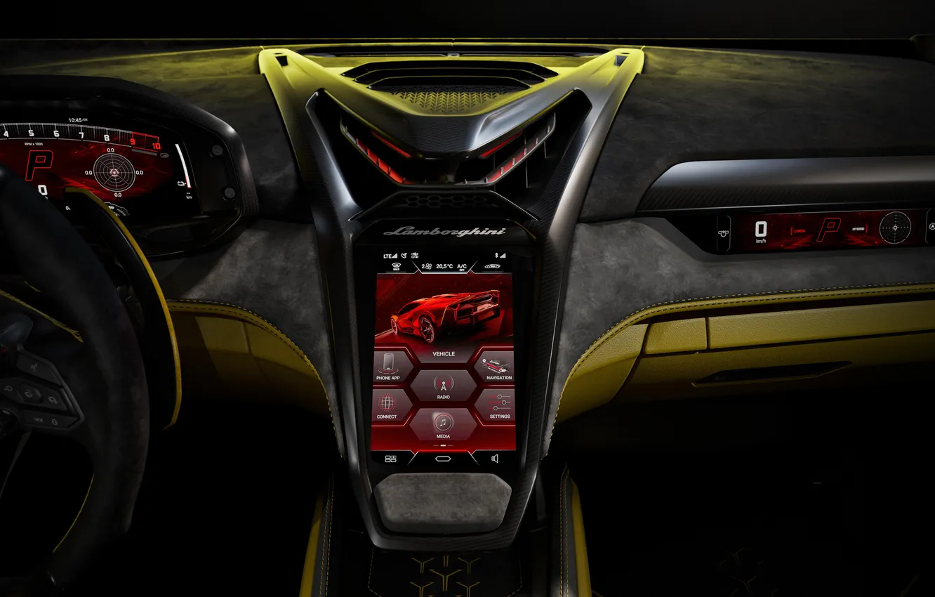 Photo wallpaper Lamborghini, supercar, display, the instrument panel, Supercar, Limited Edition, 2025, Lamborghini Phenomenon