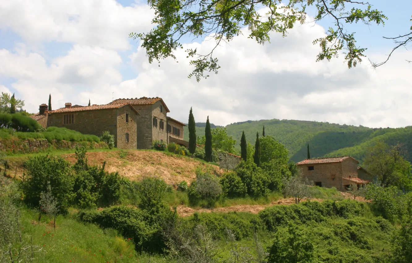 Photo wallpaper landscape, nature, buildings