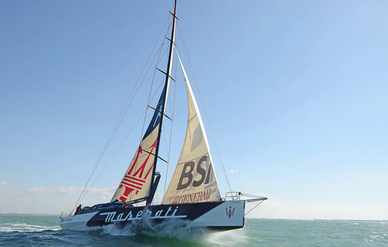 Photo wallpaper wave, the sky, photo, sailboat, yacht