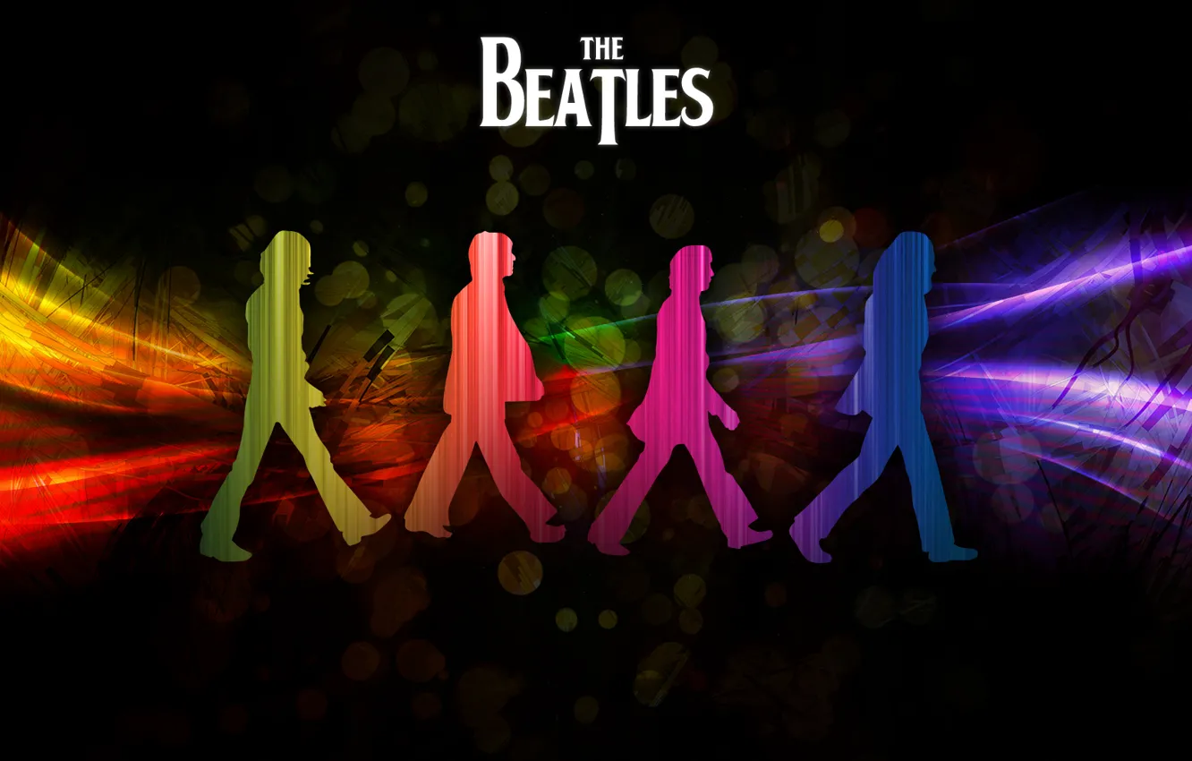 Photo wallpaper rainbow, beatles, George Harrison, Paul McCartney, John Lennon, Ringo Starr, abby road