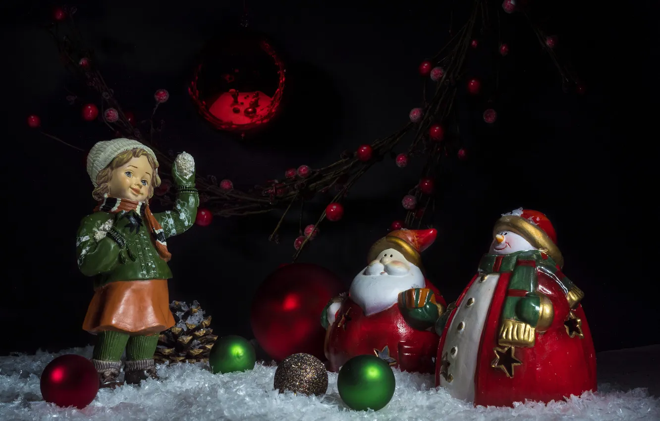 Photo wallpaper Christmas, toy, decoration, new year