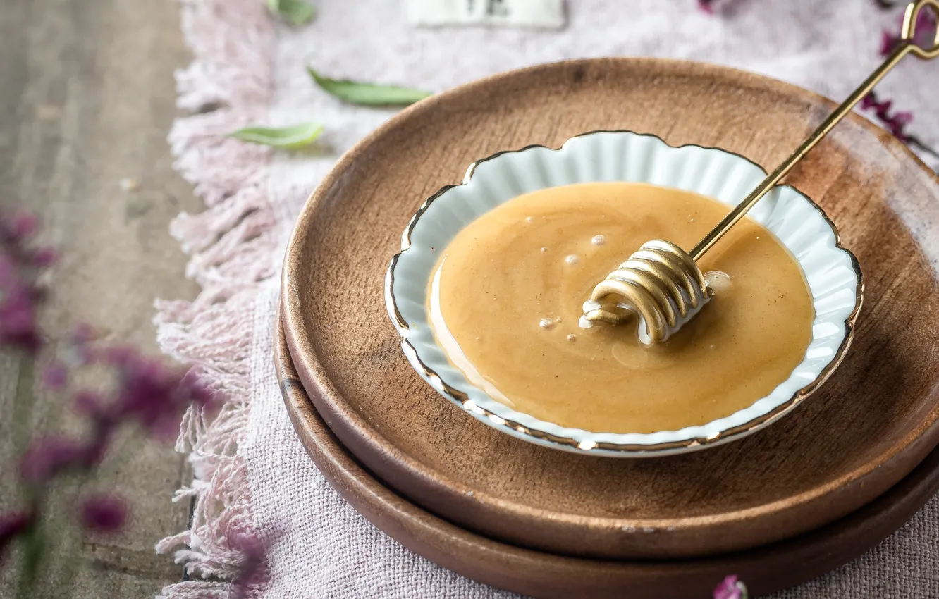Photo wallpaper food, honey, fabric