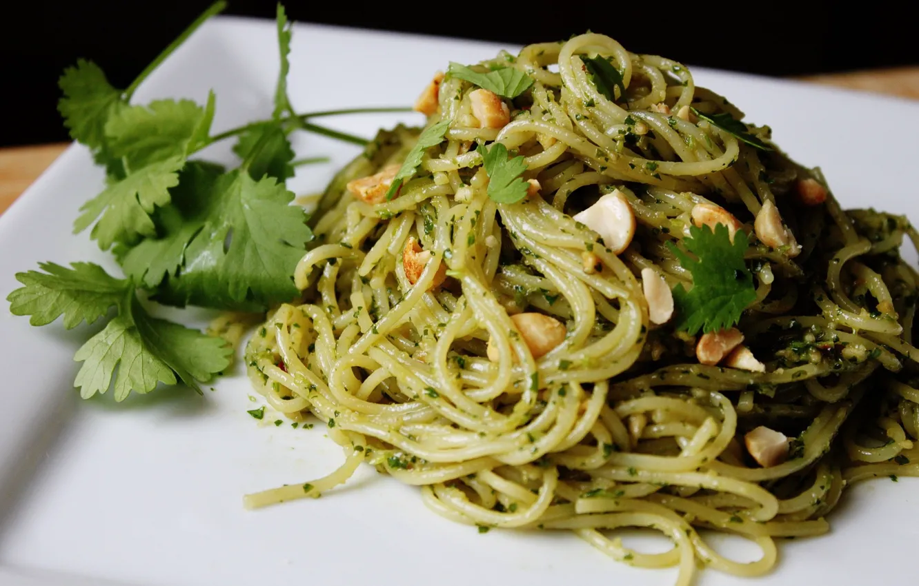 Photo wallpaper plate, spaghetti, pasta