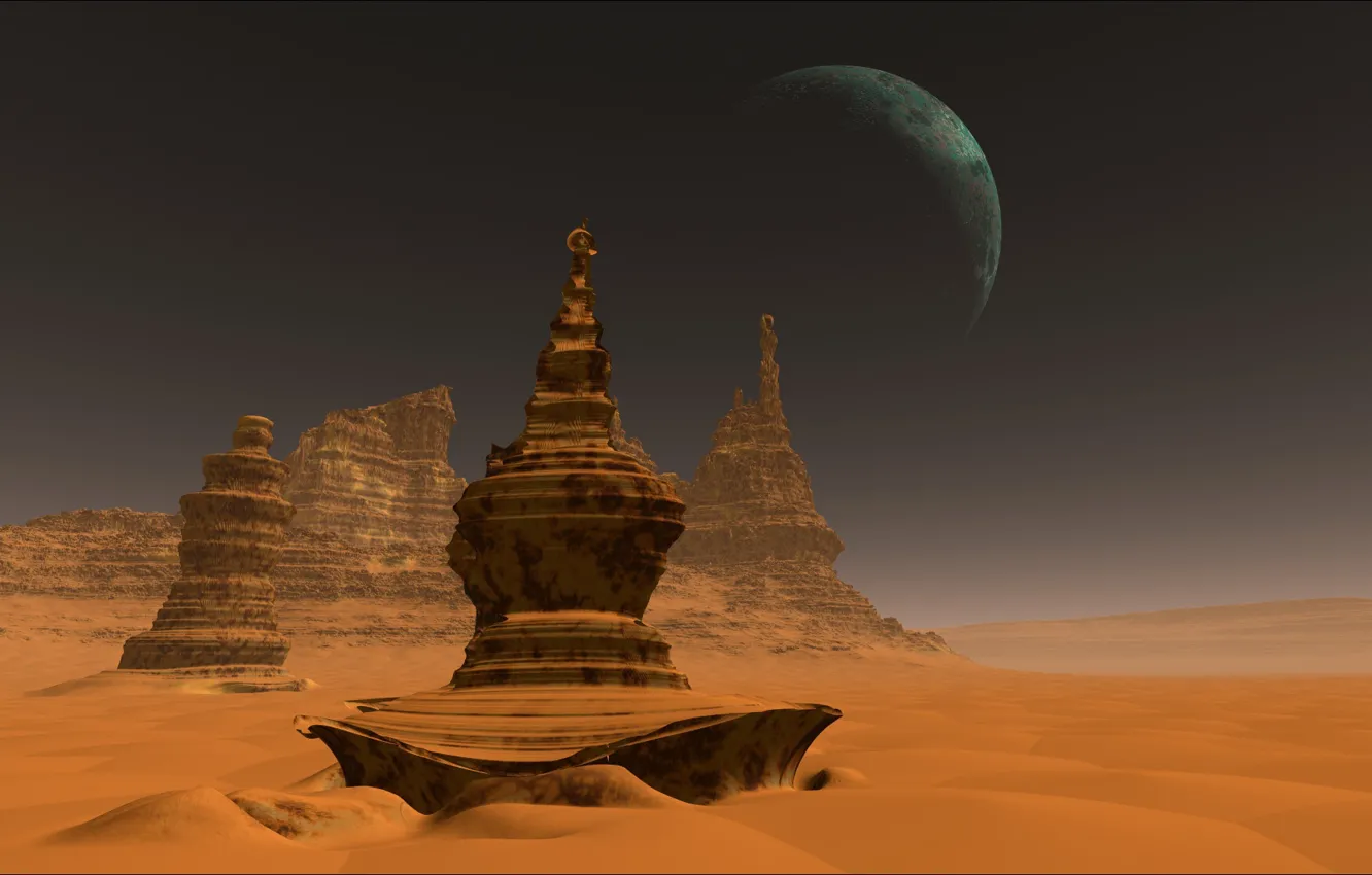 Photo wallpaper Mars, planet, Mars, landscape, arhitecture, wallpapers 1920 x 1080, Spase