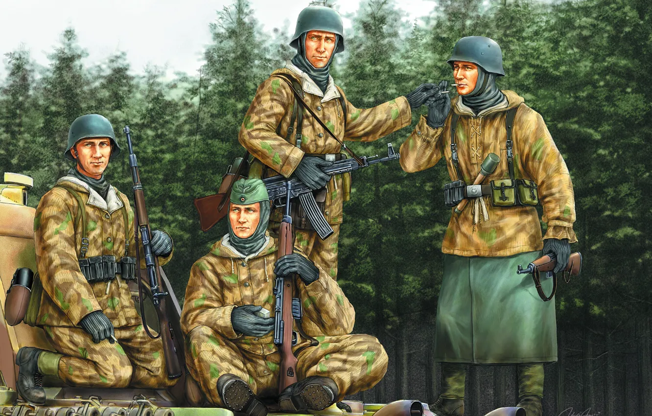 Photo wallpaper rifle, the Wehrmacht, StG 44, Soldiers, Pantsergrenadery, Rifle 43