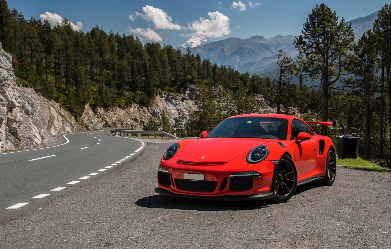 Photo wallpaper 911, Porsche, rock, road, GT3, 2015