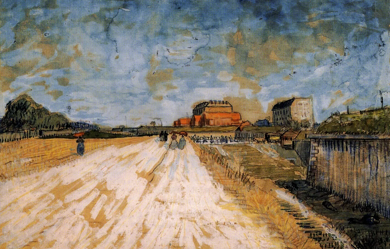 Photo wallpaper Vincent van Gogh, Road Running, Beside the Paris, Ramparts