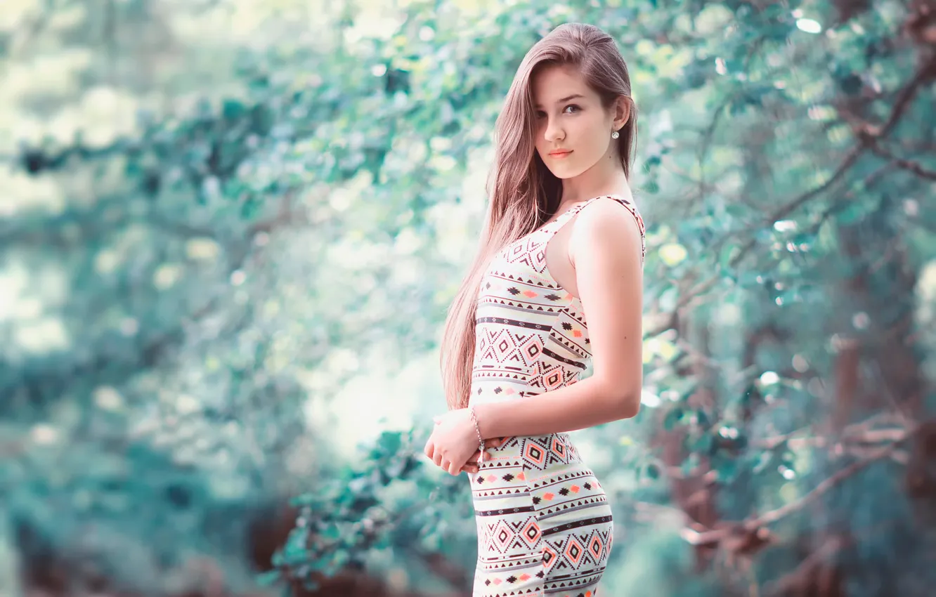 Photo wallpaper look, figure, dress, Sára