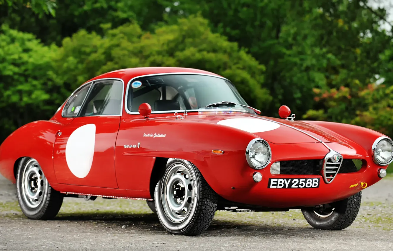 Photo wallpaper Alfa, Corsa, Romeo, Speciale, Sprint, Giulia, Alfa Red, Old Car