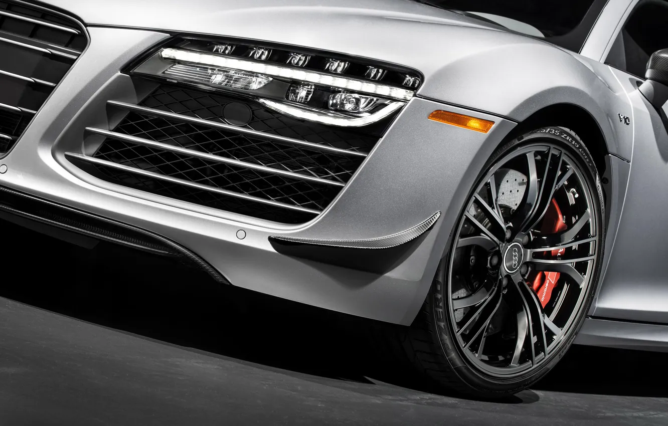 Photo wallpaper Audi, Audi, lights, wheel, supercar, bumper, 2014