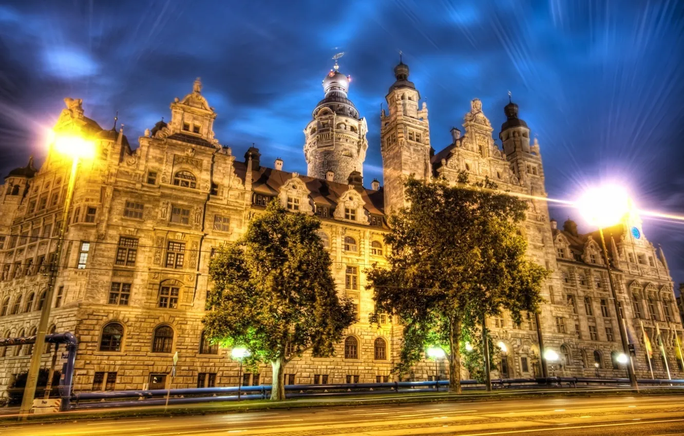 Photo wallpaper night, Shine, Palace, lol