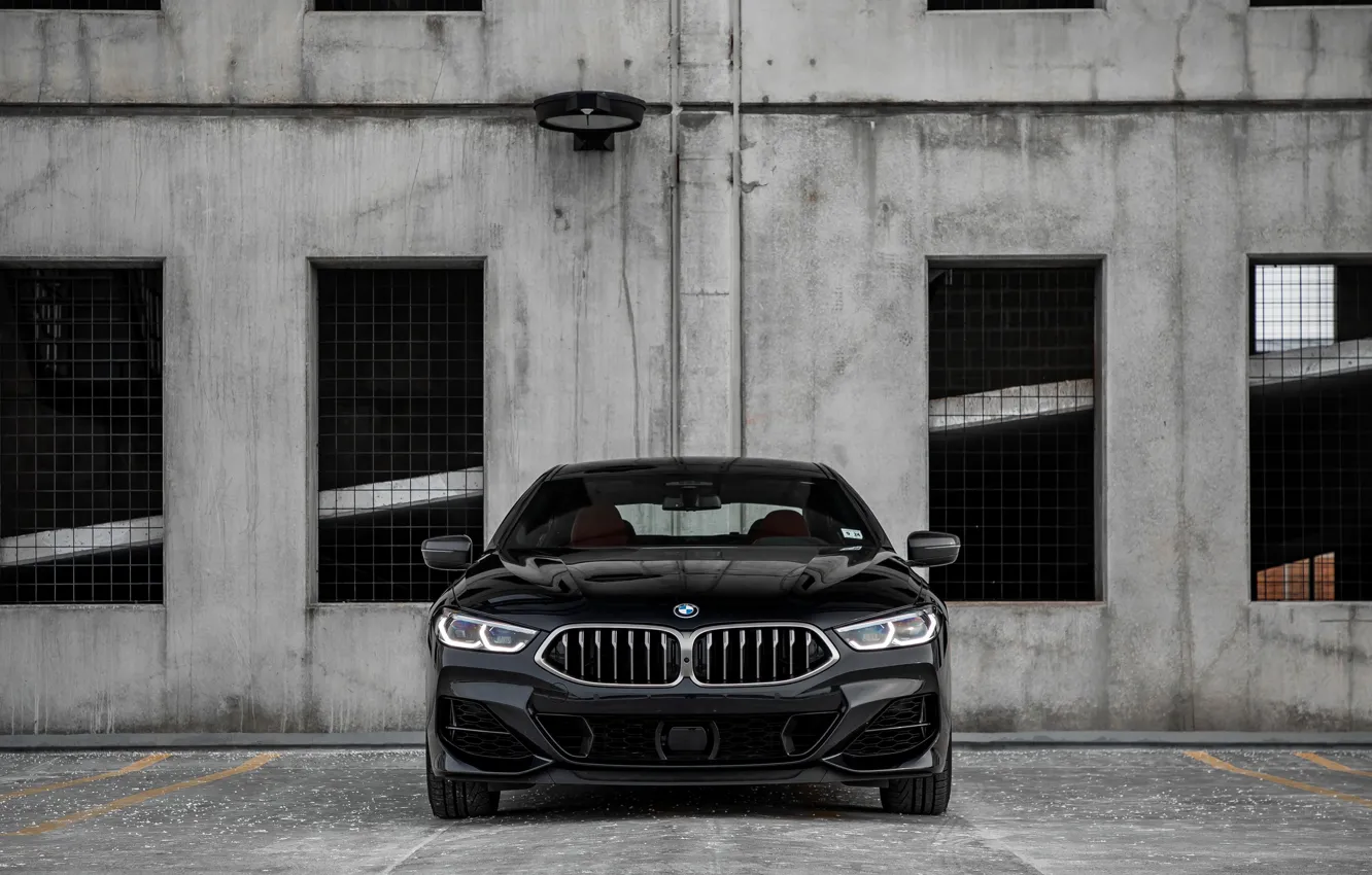 Photo wallpaper black, coupe, BMW, front view, Gran Coupe, 2020, 8-Series, 2019
