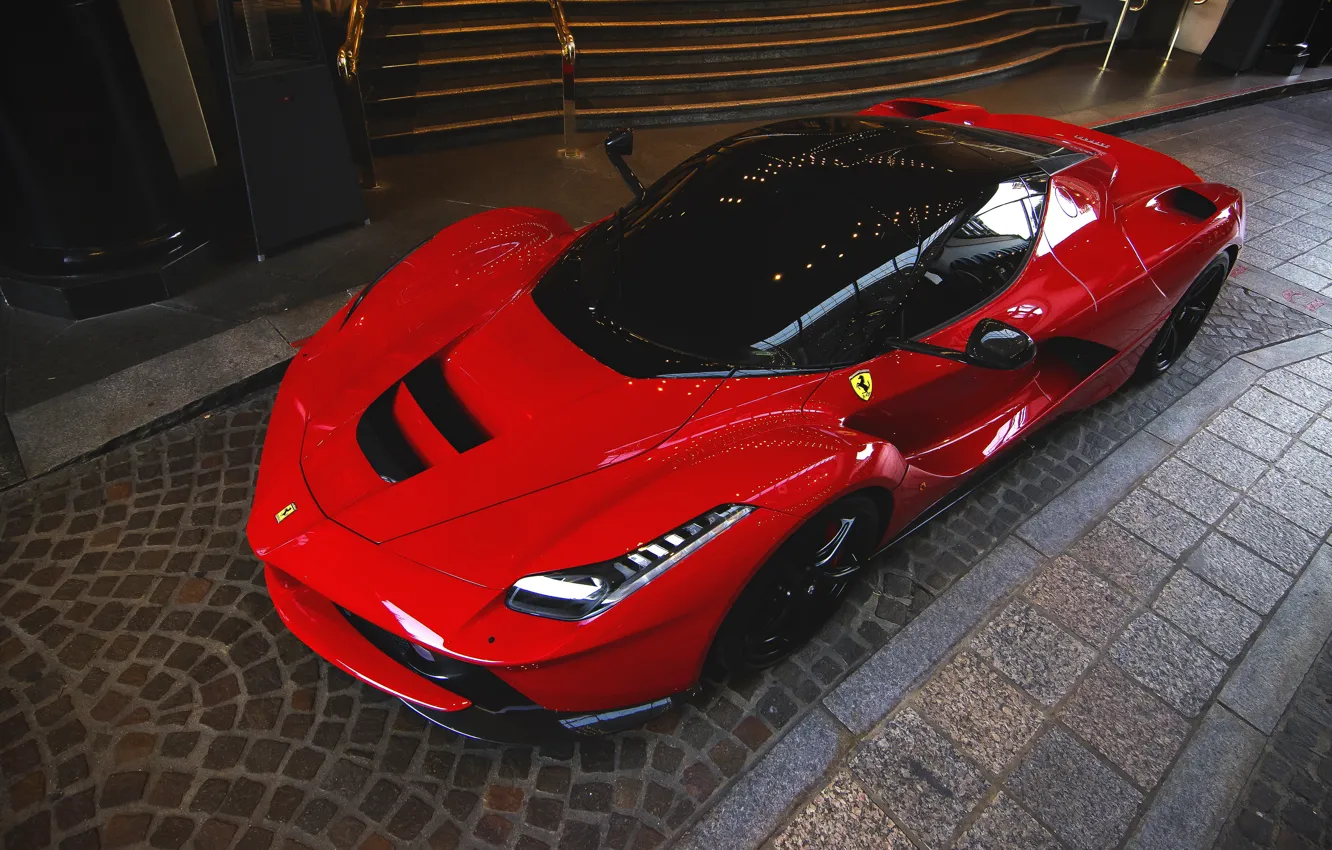 Photo wallpaper red, supercar, Ferrari LaFerrari