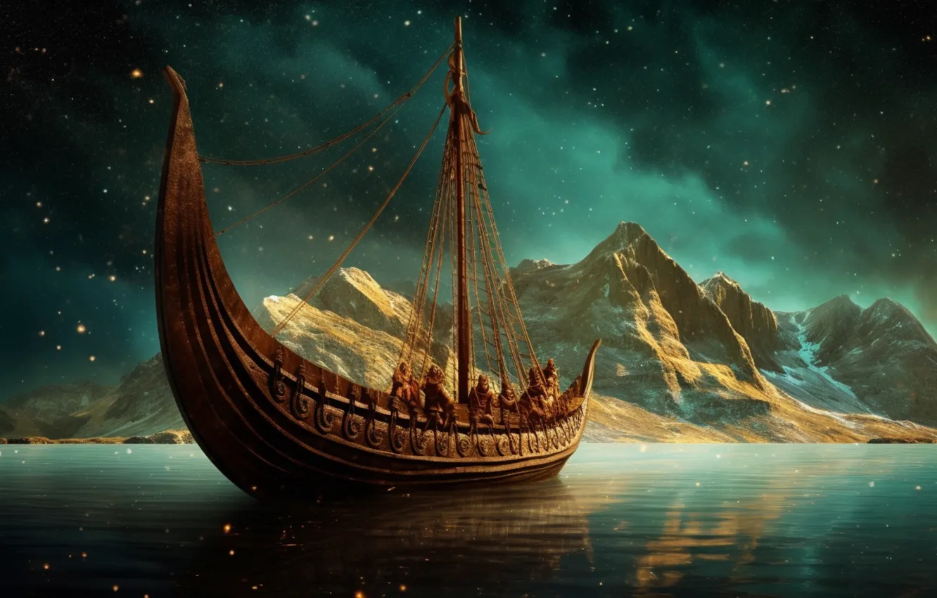 Photo wallpaper water, ship, sailboat, fantasy, The ship, pond, swimming, Sailing Ship