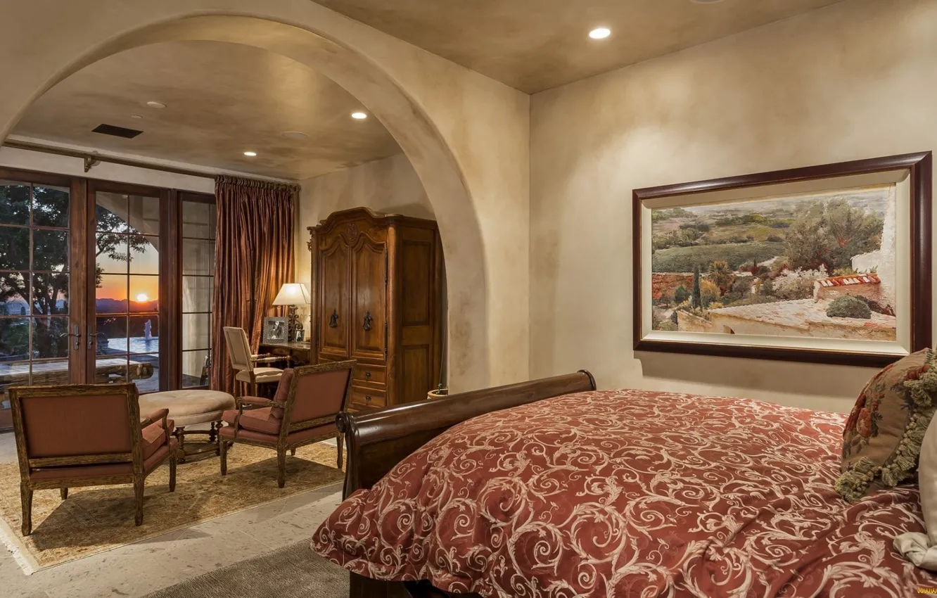 Photo wallpaper design, style, Villa, interior, bedroom, ranch