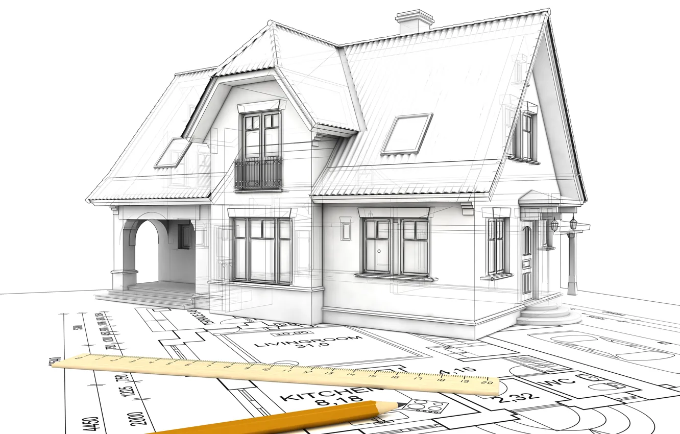 Photo wallpaper home, minimalism, architecture, different