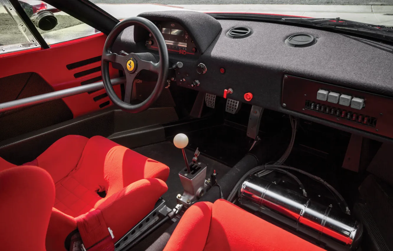 Photo wallpaper Ferrari, F40, car interior, Ferrari F40 LM by Michelotto