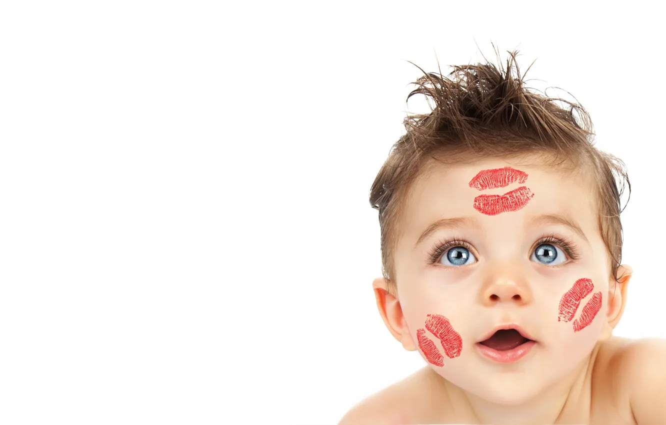 Photo wallpaper children, childhood, beautiful, beautiful, fun, child, baby, funny