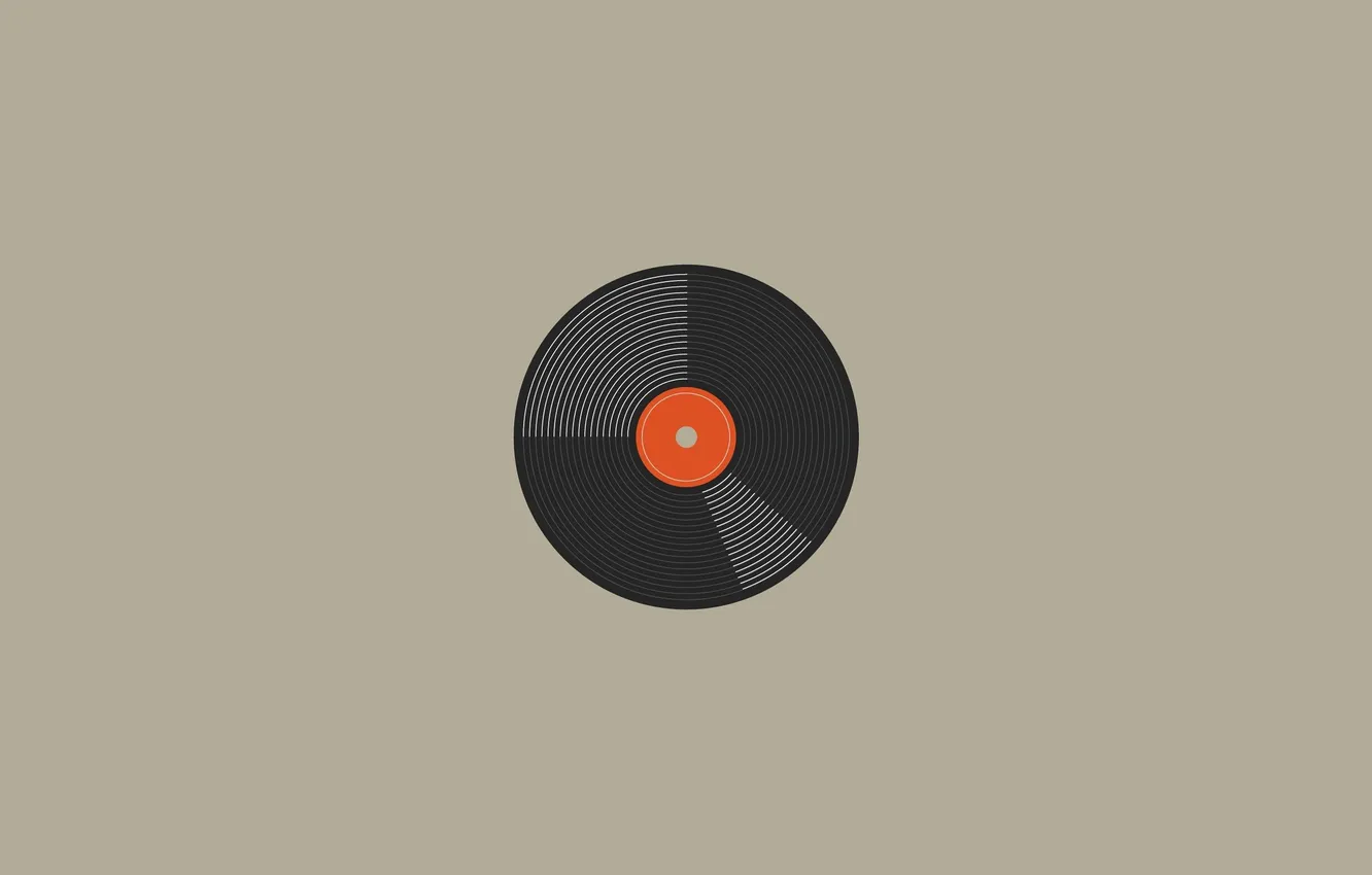 Photo wallpaper minimalism, grey background, Minimalism, gray background, Vinyl record, vinyl record