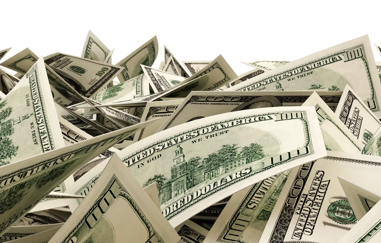 Photo wallpaper green, money, dollars, bills, fortune