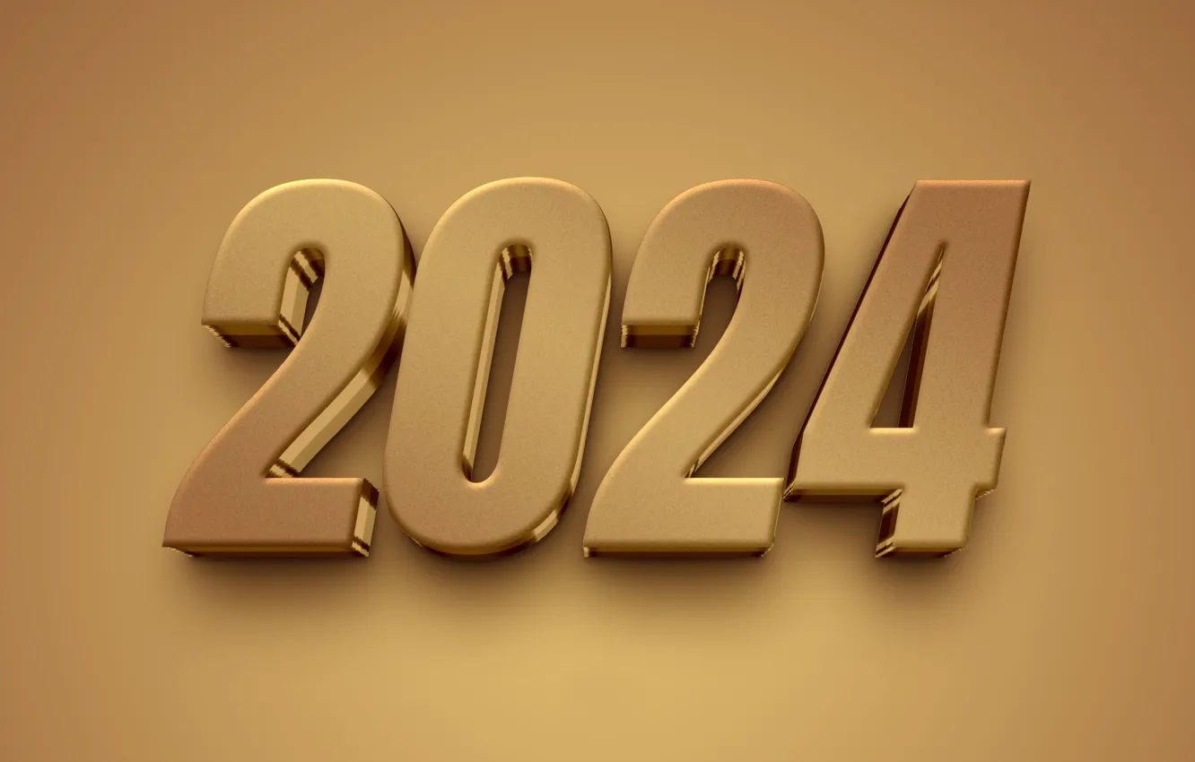 Photo wallpaper new year, figures, date, 2024