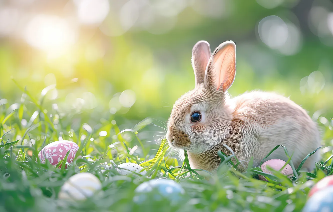 Photo wallpaper flowers, eggs, spring, colorful, Easter, flowers, spring, Easter