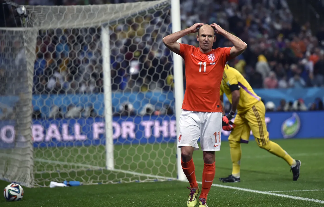 Photo wallpaper Sport, Football, Netherlands, Brazil, Football, Sport, Player, Goal
