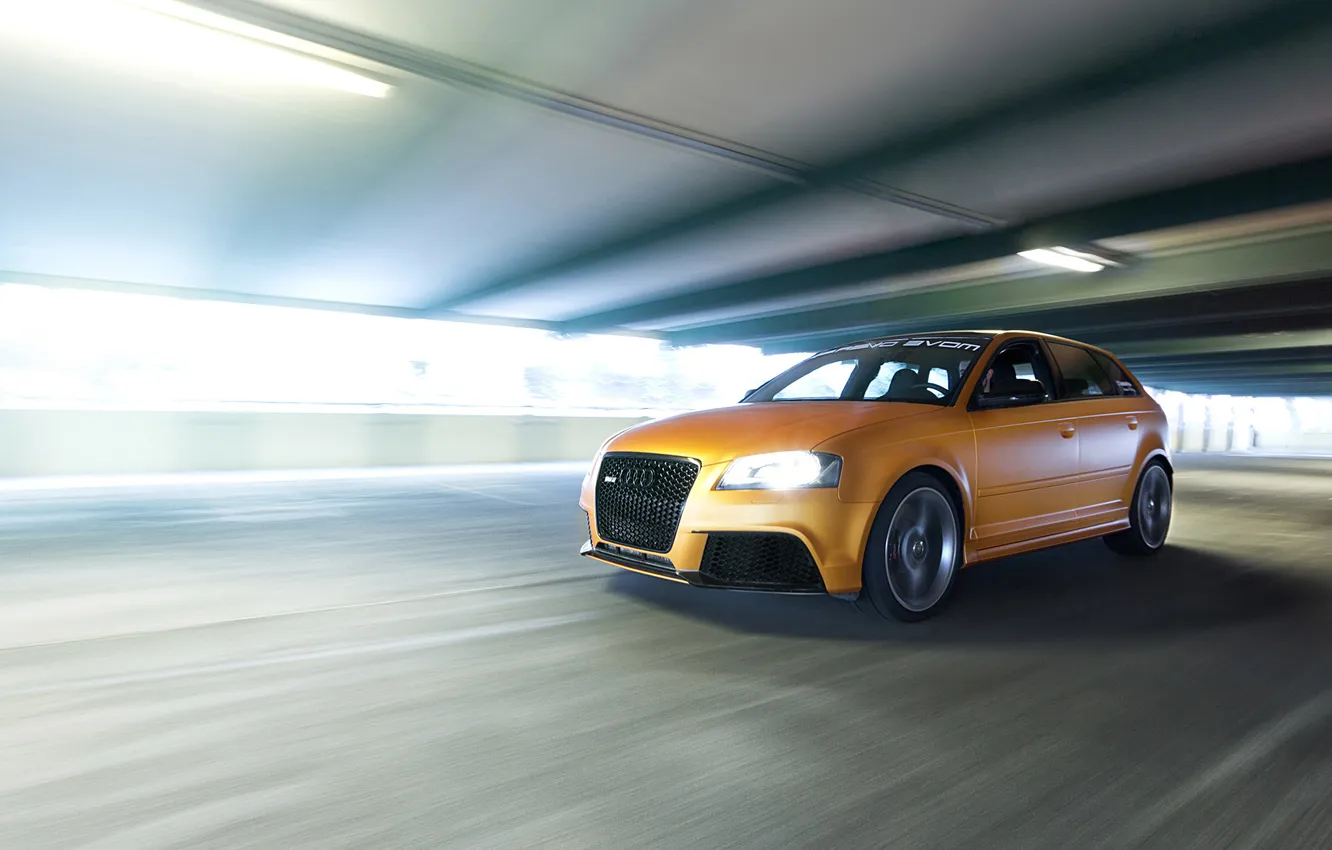 Photo wallpaper auto, Audi, Audi, speed, in motion, Spirtback, Schwabenfolia, RS3