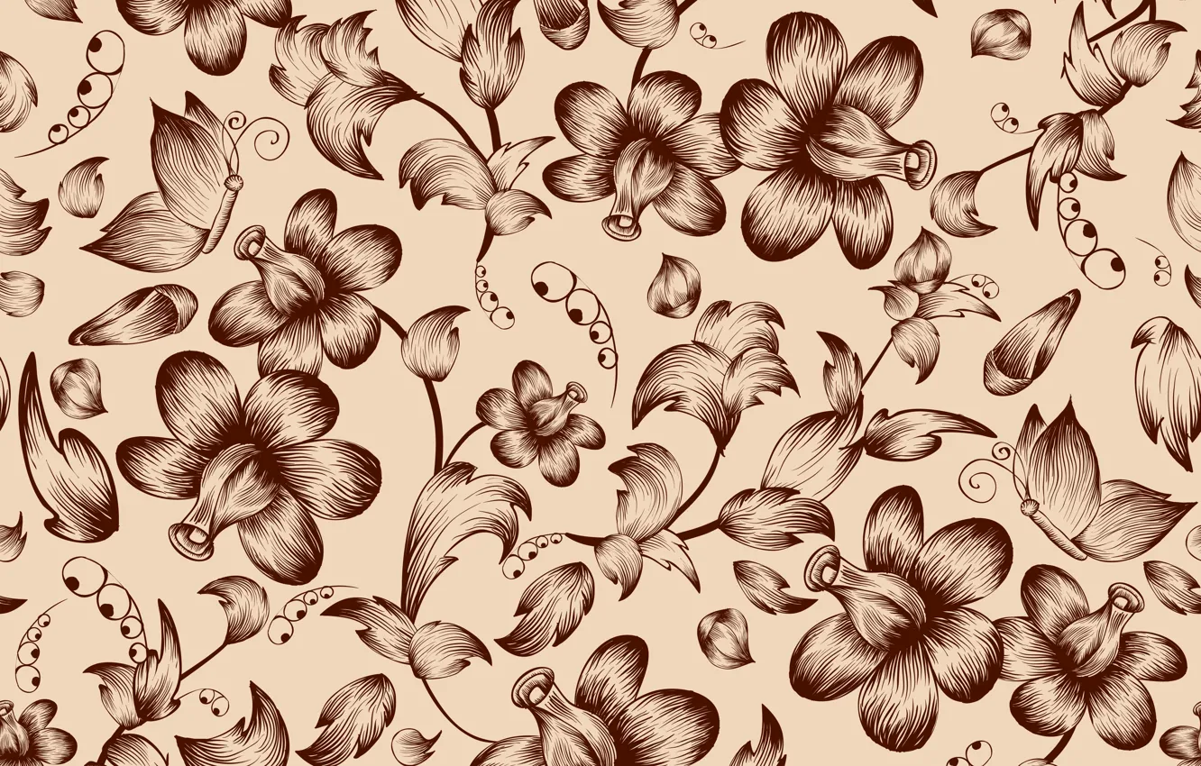 Photo wallpaper flowers, background, pattern, texture