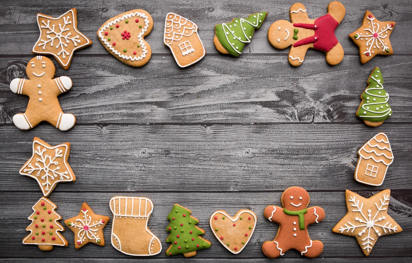 Photo wallpaper decoration, new year, cookies, Christmas, Christmas, New Year, cookies, decoration