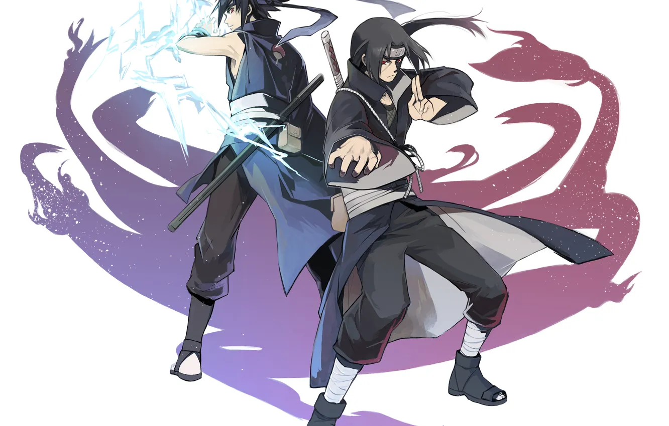 Photo wallpaper naruto, art, brothers, Itachi Uchiha, Uchiha, Sasuke Uchiha