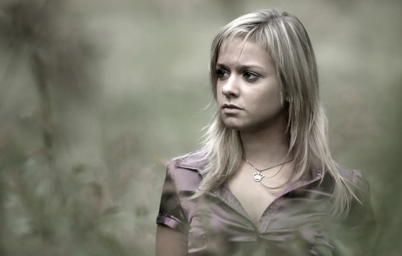 Photo wallpaper summer, beautiful girl, green background