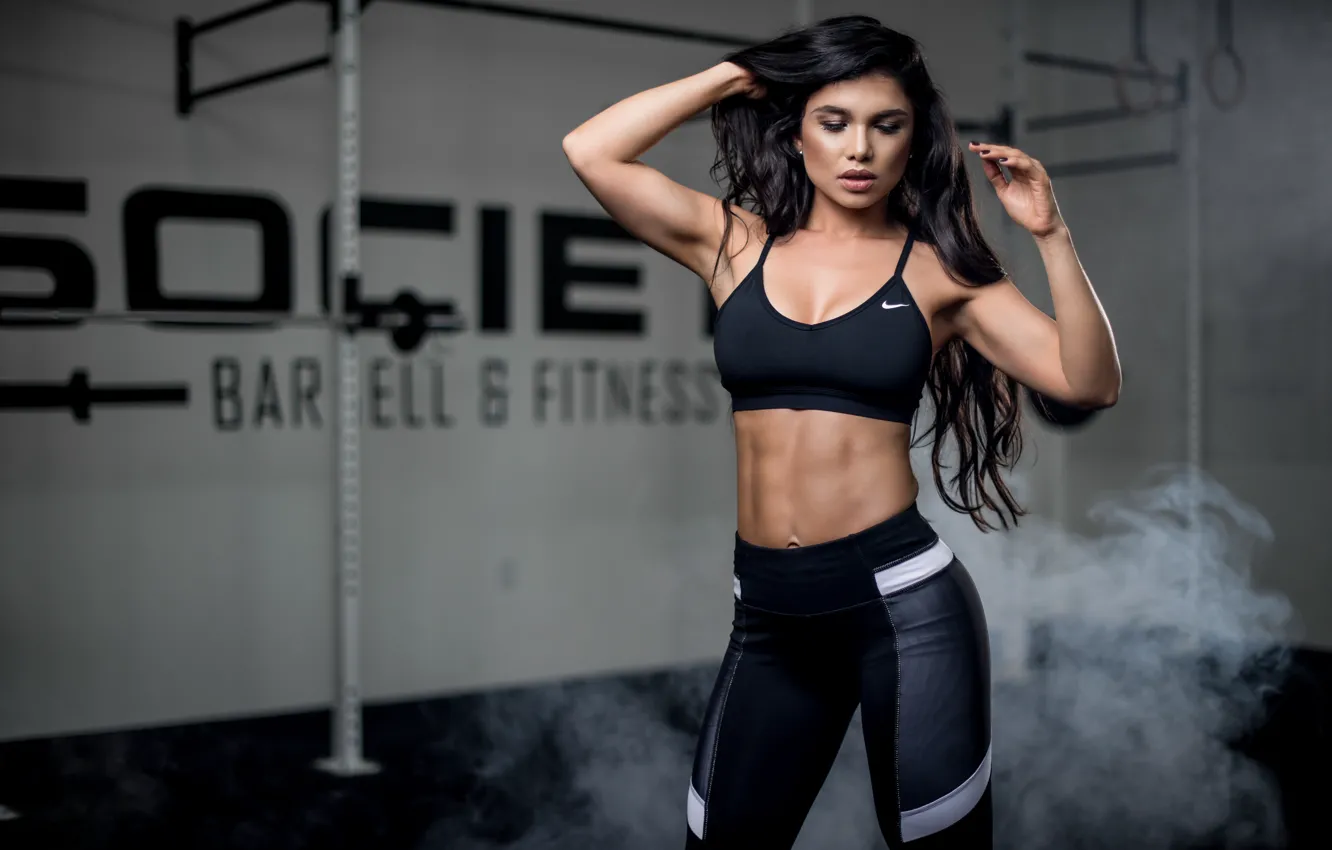 Photo wallpaper girl, face, style, hair, figure, sports, fitness, Luz