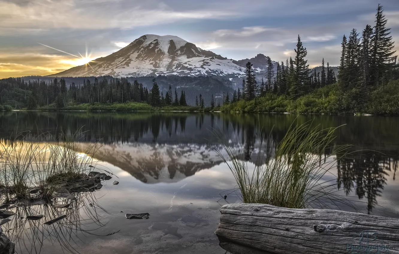 Photo wallpaper the sky, mountains, nature