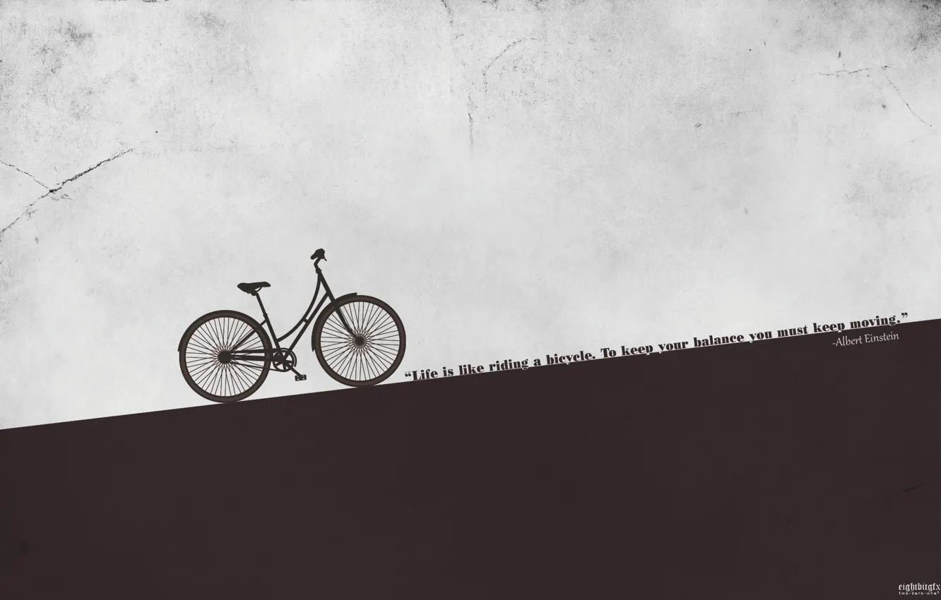 Photo wallpaper bike, art, bicycle, the phrase