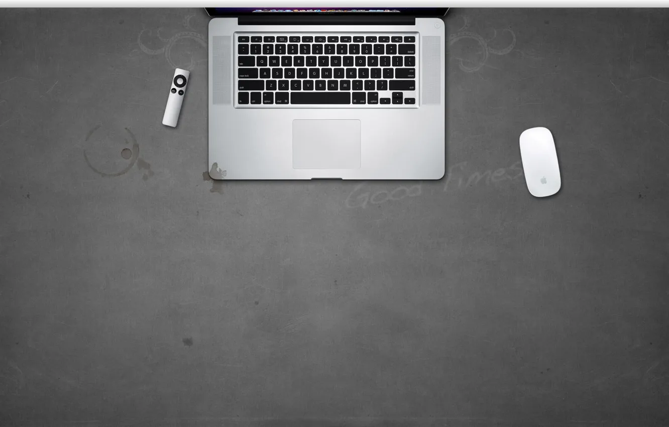 Photo wallpaper apple, mouse, remote, laptop, remote, magic mouse, macbook