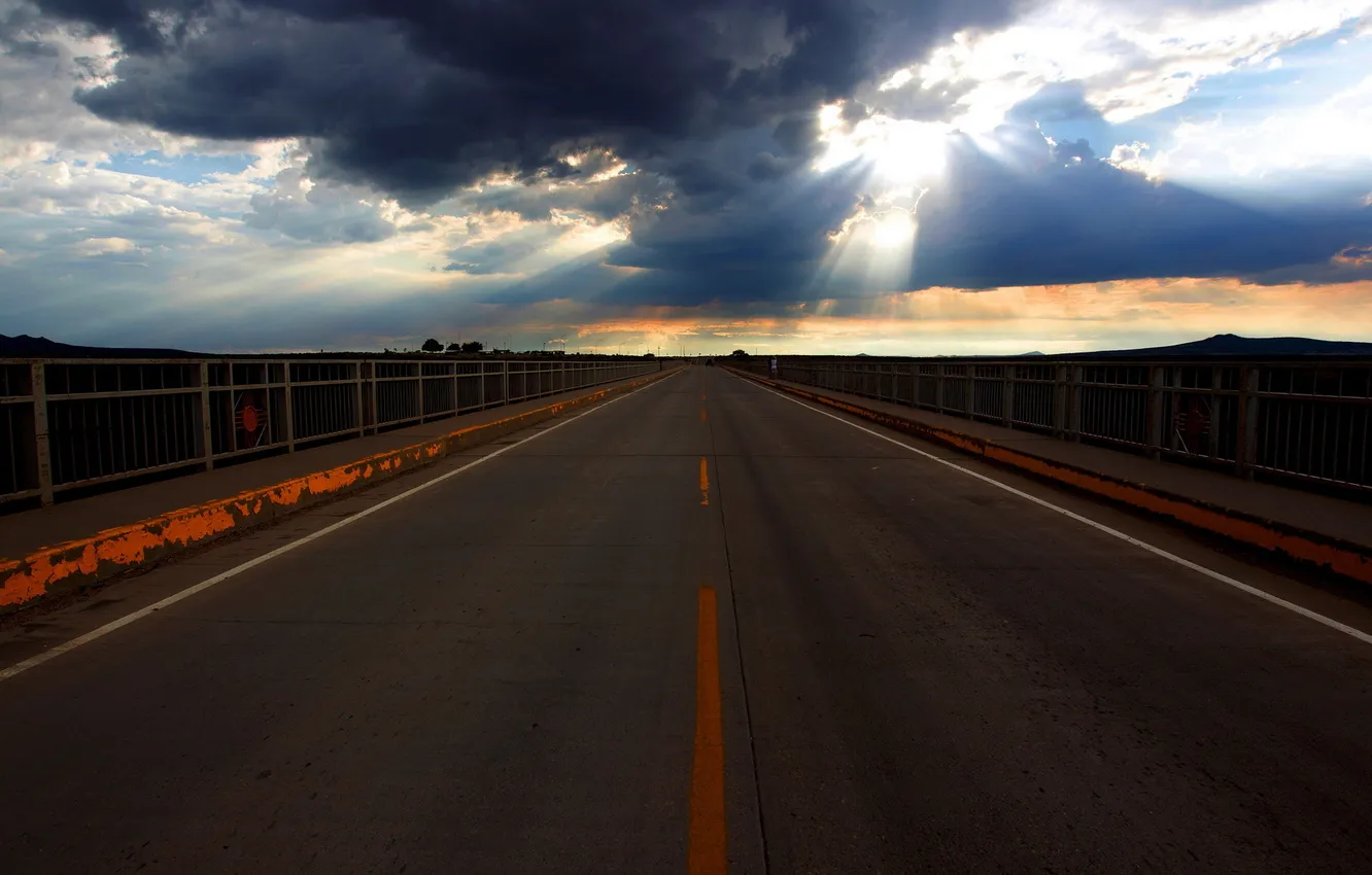 Photo wallpaper road, the sky, landscape