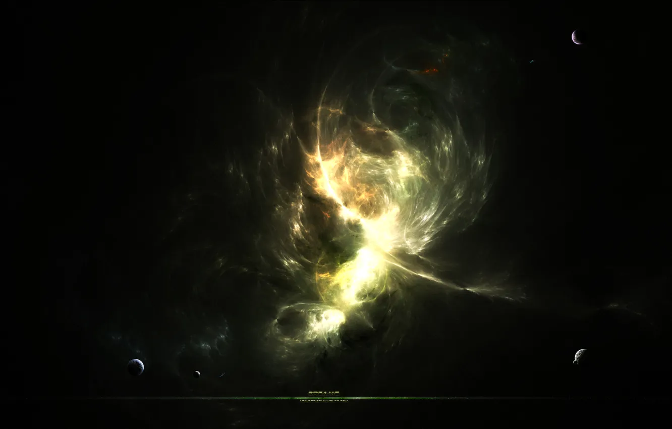 Photo wallpaper light, nebula, lights, planet