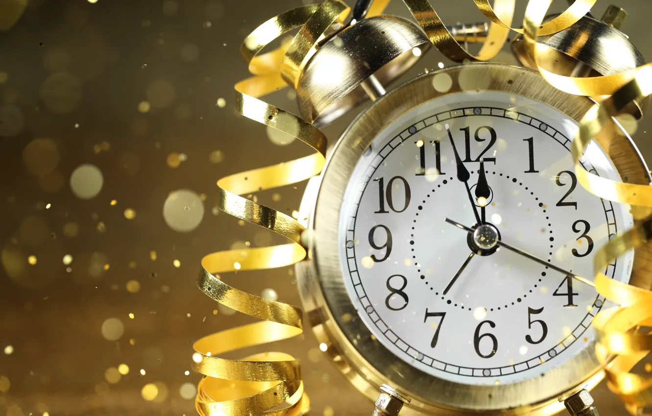 Photo wallpaper time, glare, background, holiday, watch, new year, alarm clock, Christmas