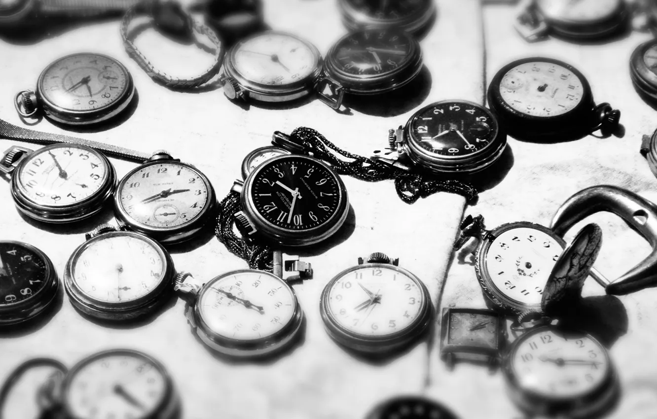 Photo wallpaper time, watch, a lot