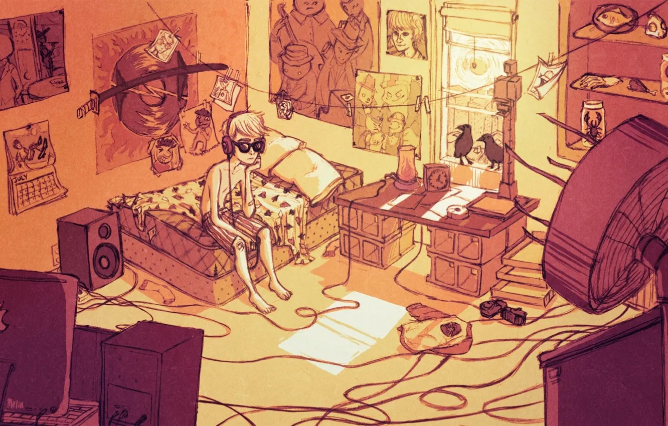Photo wallpaper room, boy, hobby