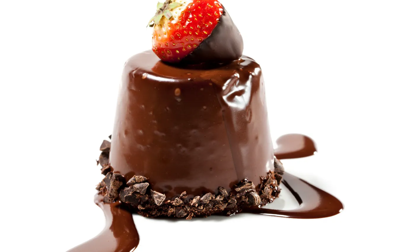 Photo wallpaper berries, chocolate, cake, cake, desert, dessert, sweet, sweet