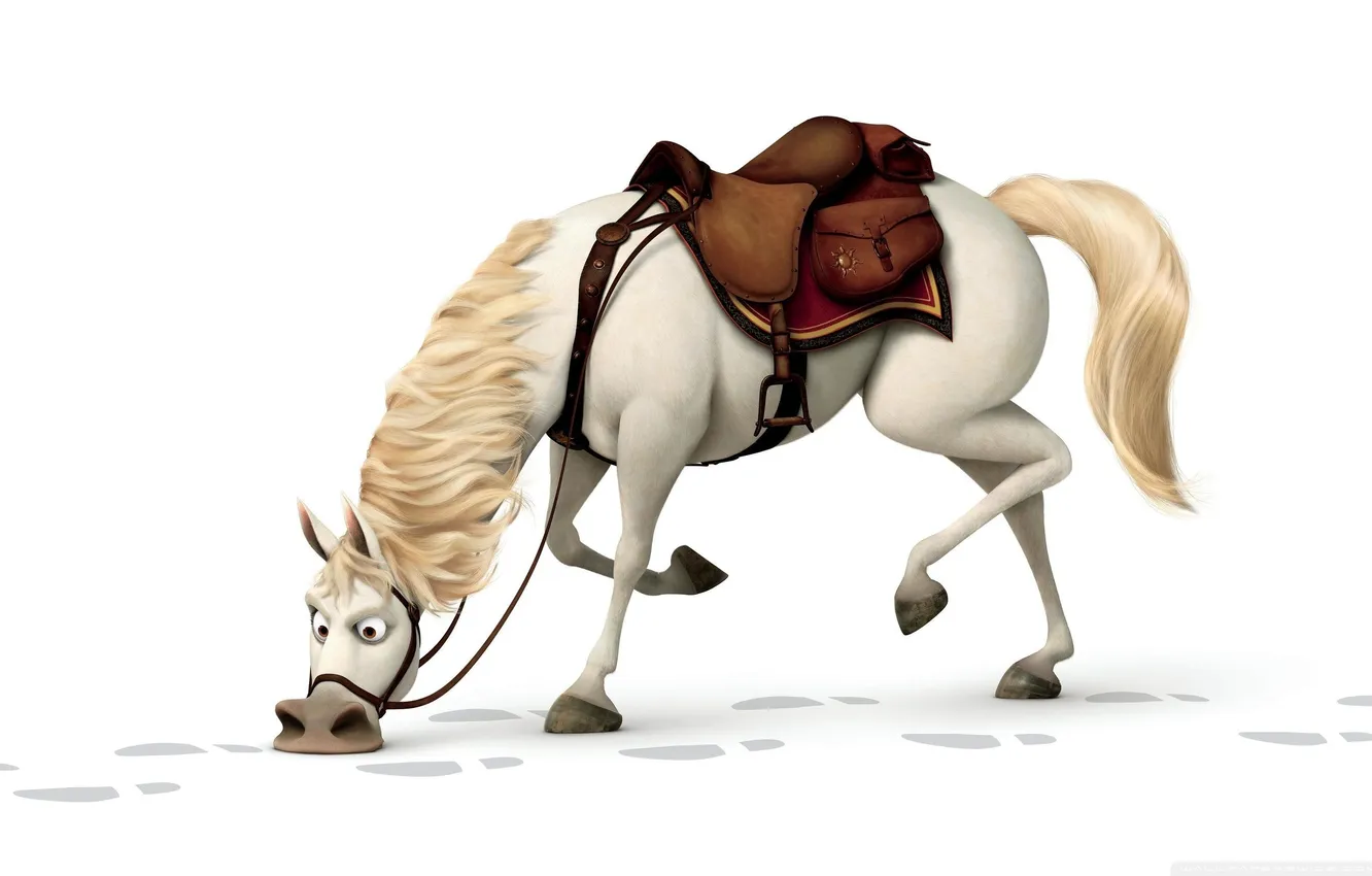 Photo wallpaper Rapunzel, cartoon, Tangled, Maximus, horse