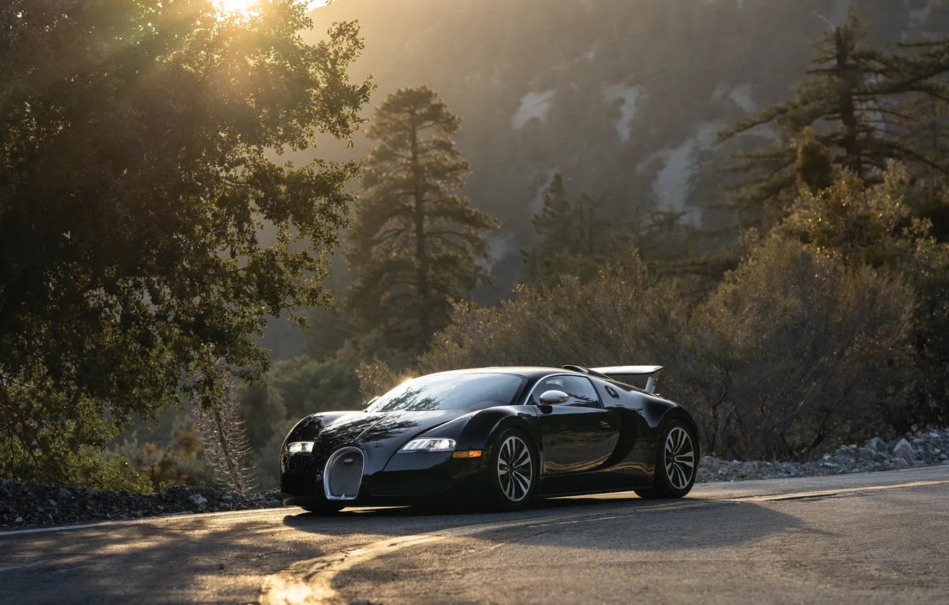 Photo wallpaper Bugatti, Veyron, Bugatti Veyron, 16.4, hypercar, Black Blood