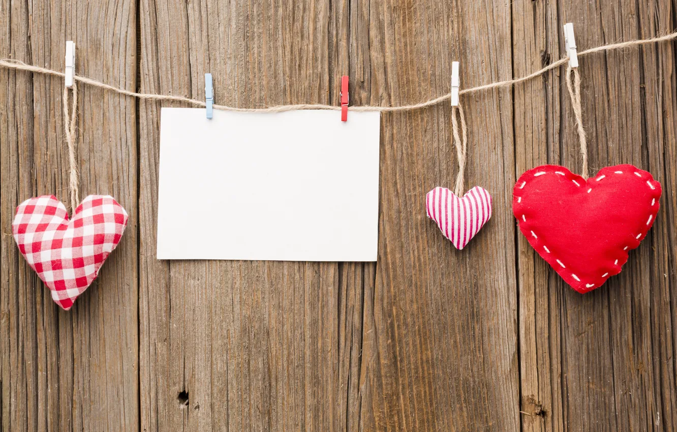 Photo wallpaper red, heart, Board, hearts, thread, Valentine's day, different, Valentine's day