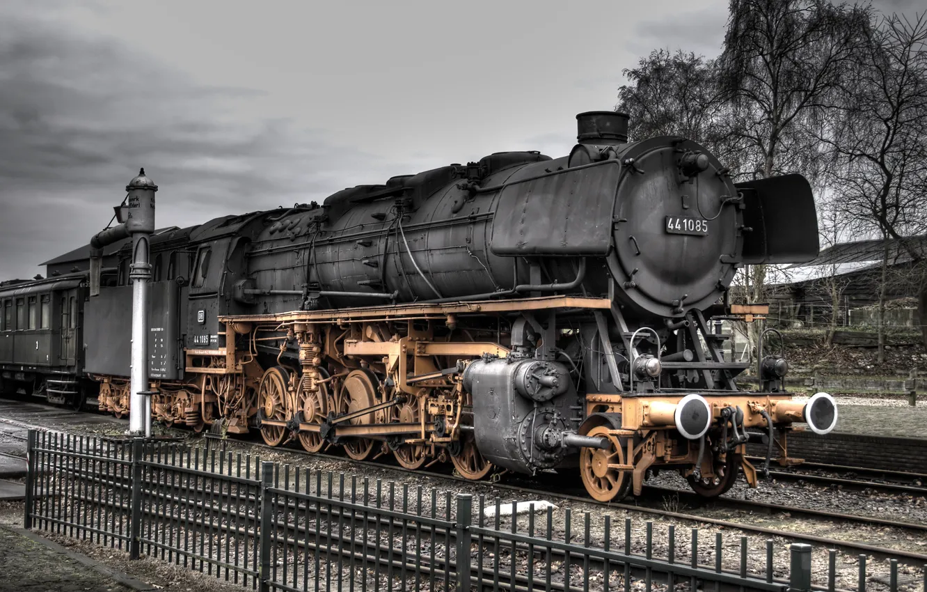 Photo wallpaper road, Locomotive, iron