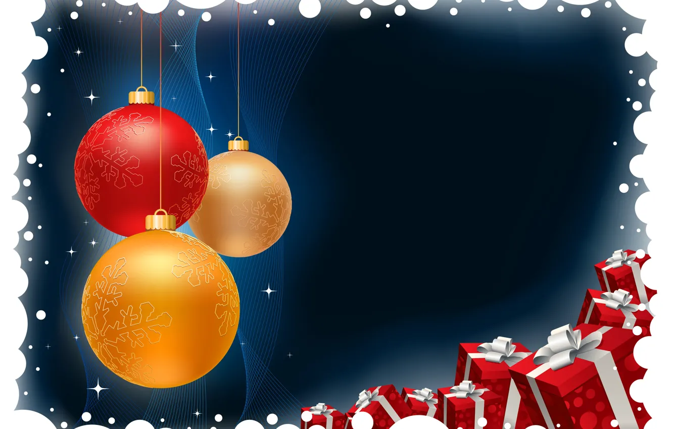 Photo wallpaper balls, holiday, gift, balls, Christmas