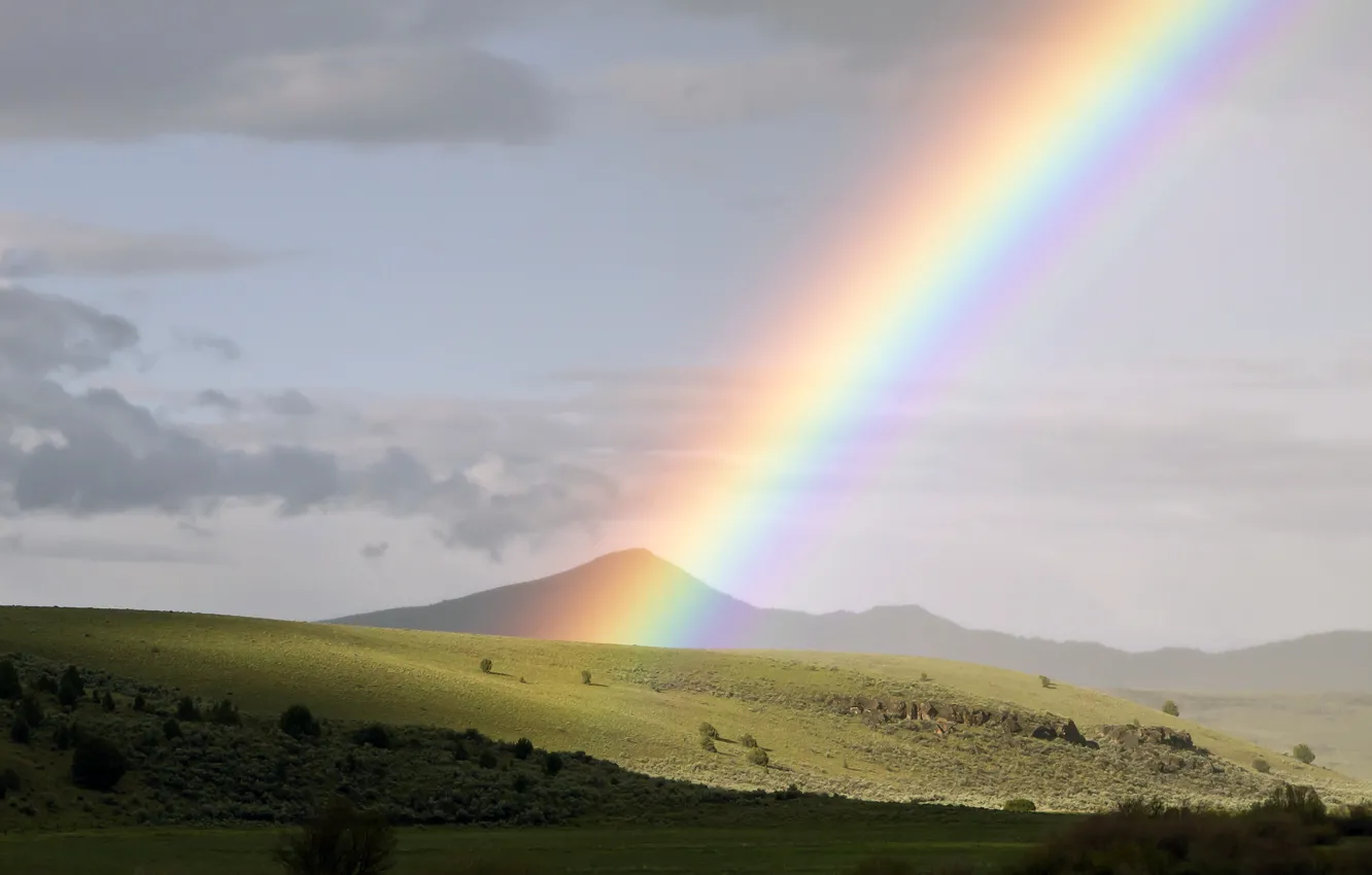 Photo wallpaper rainbow, Oregon, USA, Mitchell