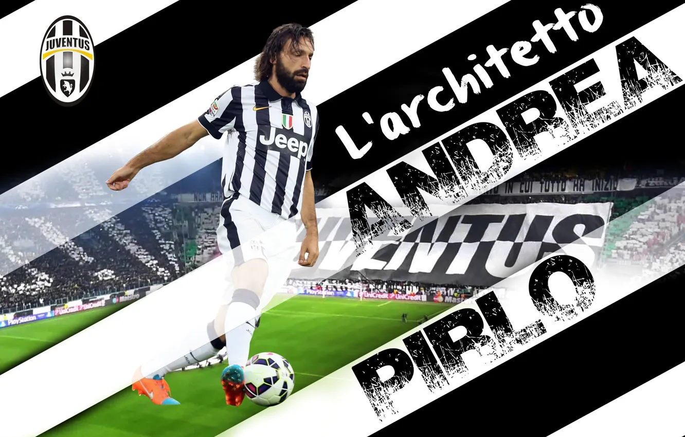 Photo wallpaper wallpaper, football, player, Sport, Andrea Pirlo, Juventus FC, Juventus Stadium, The architect
